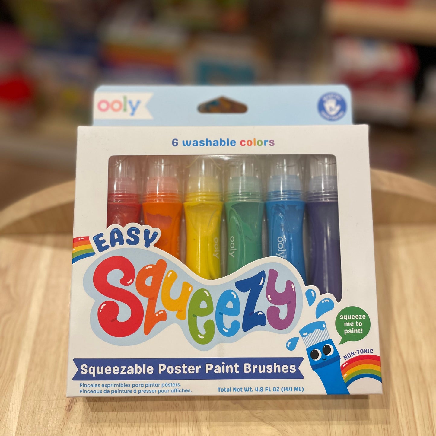 Ooly Set of 6 Easy Squeezy Squeezable Poster Paint Brushes Stationary Art and Crafts for Toddlers 3yrs+