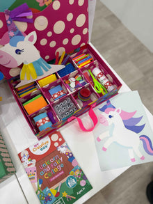 My Creative Box LARGE Unicorn and Fairy Collage Sensory Activity Craft Box Art and Craft for Kids Unicorn Toys Fairy Unicorn and Castle Theme 3yrs+