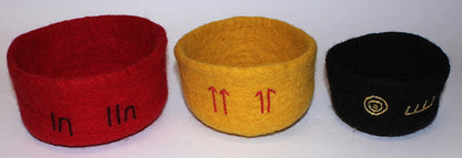 Papoose Felt Indigenous Nested Bowls Set of 3 First Nations Resources Australian Pretend and Imaginative Play School Range Best Seller 3yrs+