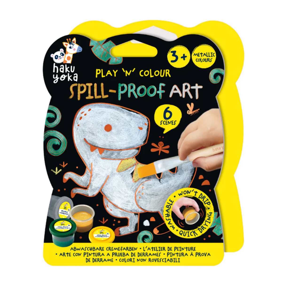 Haku Yoka Play 'N' Colour Dino Spill Proof Art Metallic Art and Craft 3yrs+
