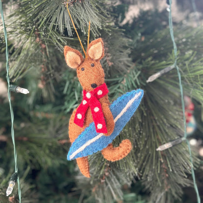 Pashom Felt Christmas Tree Decor Surfing Kangaroo Australian Animals Pretend & Imaginative Play Toys Christmas Range 3yrs+