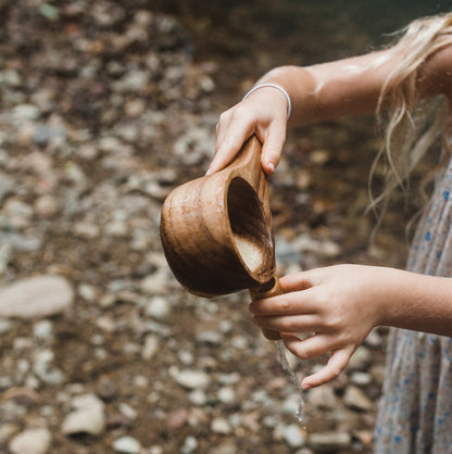 Qtoys Wooden Measuring Cups Set of 4 Sensory Nature Play Tools 2yrs+