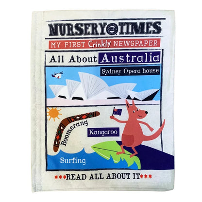 Nursery Times Crinkly Newspaper All About Australia By Jo & Nic’s Crinkly Cloth Book Australian Theme 3m+