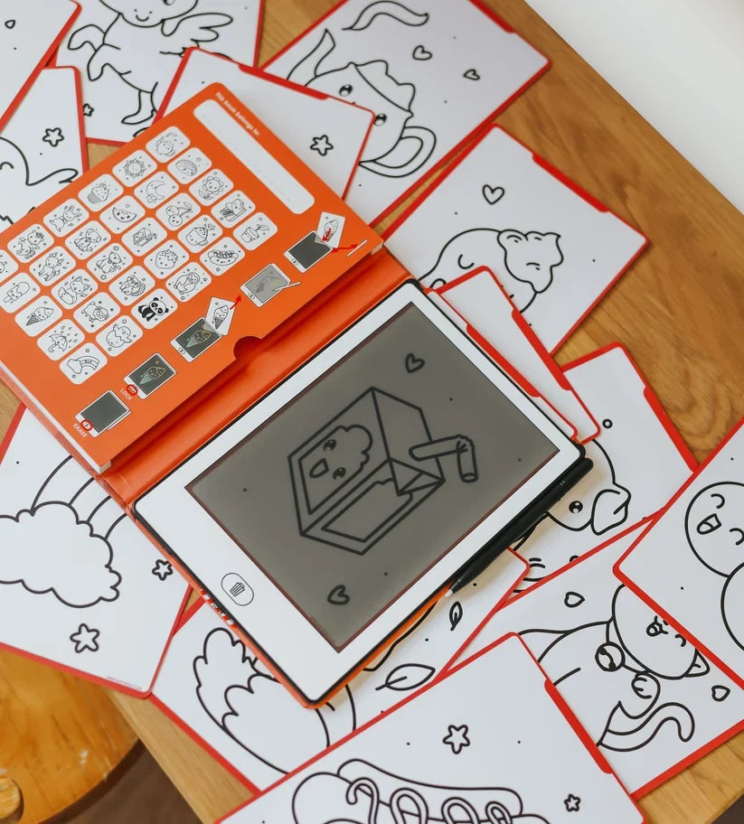 Interactive LCD Tracing Book Tablet 3 Designs KidyDraw-Mini by Kidywolf Travel Toys 4yrs+