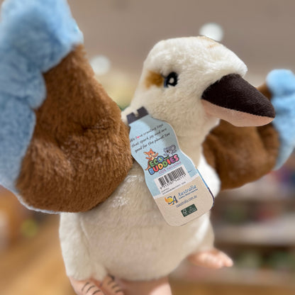 Eco Kookaburra Hand Puppet 25cm By Eco Buddies Pretend and Imaginative Play Plush Toys 3yrs+