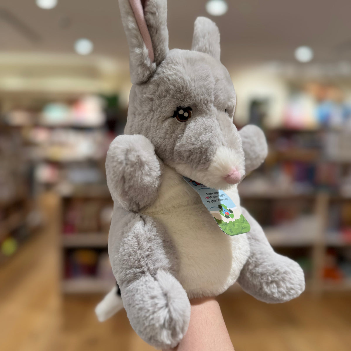 Eco Bilby Hand Puppet 25cm By Eco Buddies Pretend and Imaginative Play Plush Toys 3yrs+