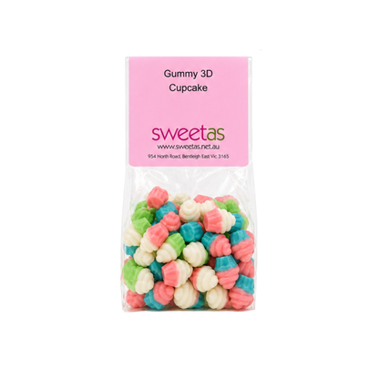 3D Gummy Cupcake Lollies - 200g