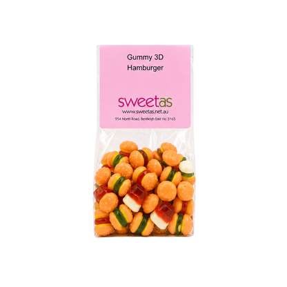 3D Gummy Hamburger Lollies - 200g