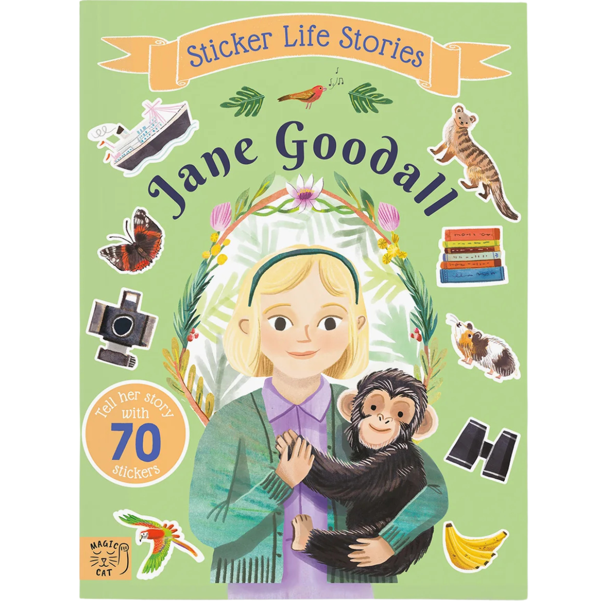 Jane Goodall Sticker Life Stories Sticker Activity Book with 70 Stickers (Paperback) by Daye Evie Travel Toys