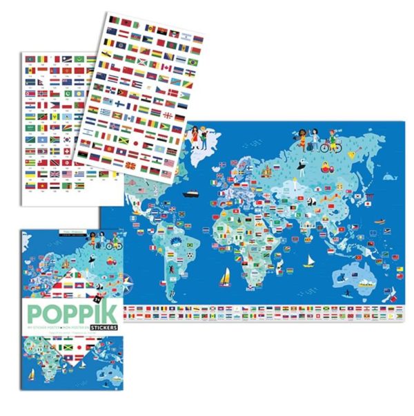 Flags Educational Poster and Stickers by Poppik Art and craft for kids 7yrs+