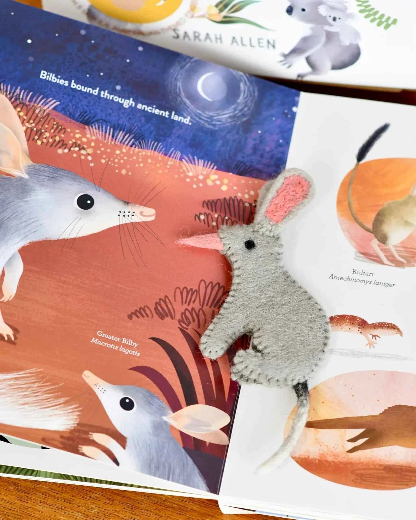 Tara Treasures Felt Jumping Joeys Finger Puppet and Kids Book Set Felt Animals Pretend and Imaginative Play Best Seller 3yrs+