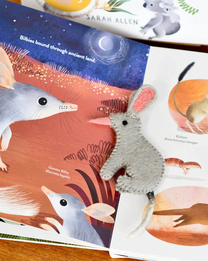 Tara Treasures Felt Jumping Joeys Finger Puppet and Kids Book Set Felt Animals Pretend and Imaginative Play Best Seller 3yrs+