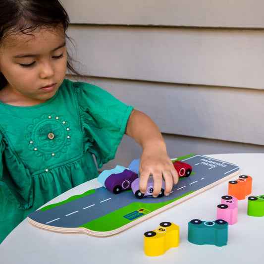 Kiddie Connect 1-10 Car Wooden Puzzle Early Math Fine Motor Skills Development Toys for 18m+