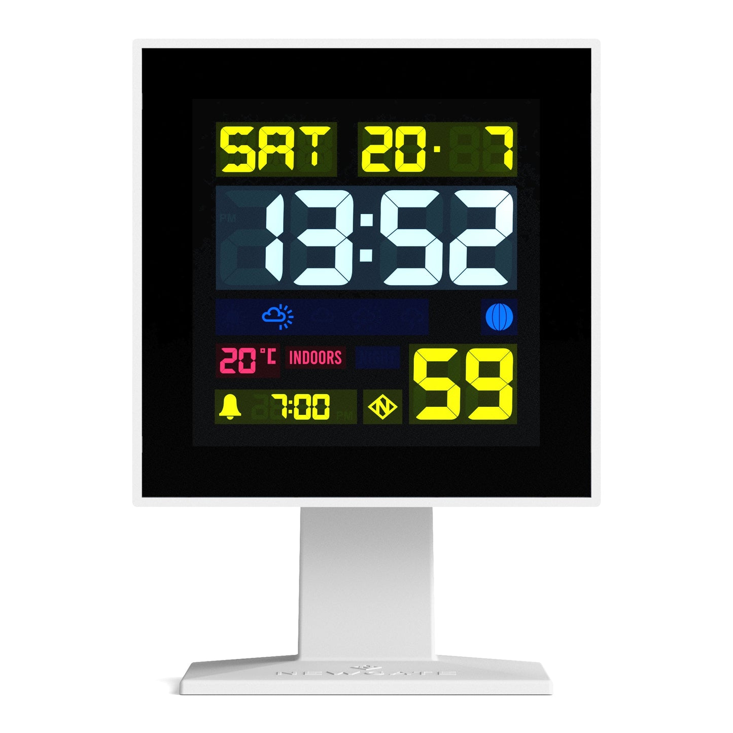 Monolith Lcd Alarm Clock White
