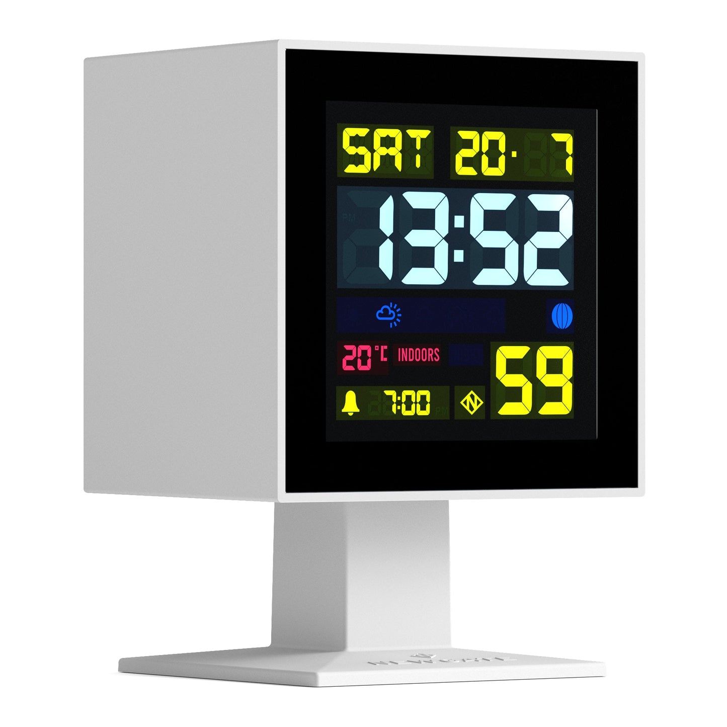 Monolith Lcd Alarm Clock White