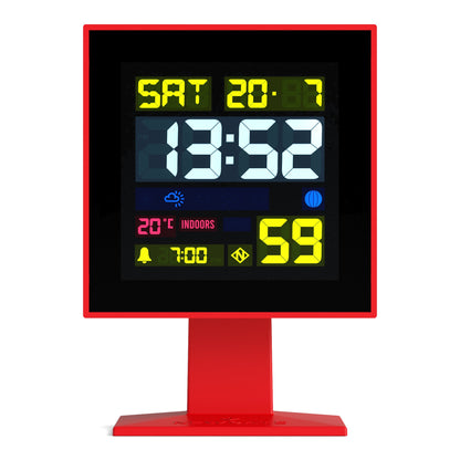 Monolith Lcd Alarm Clock Fire Engine Red