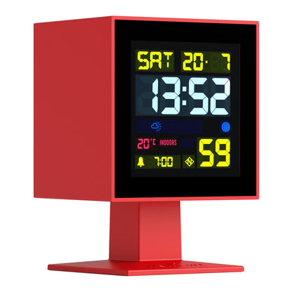 Monolith Lcd Alarm Clock Fire Engine Red