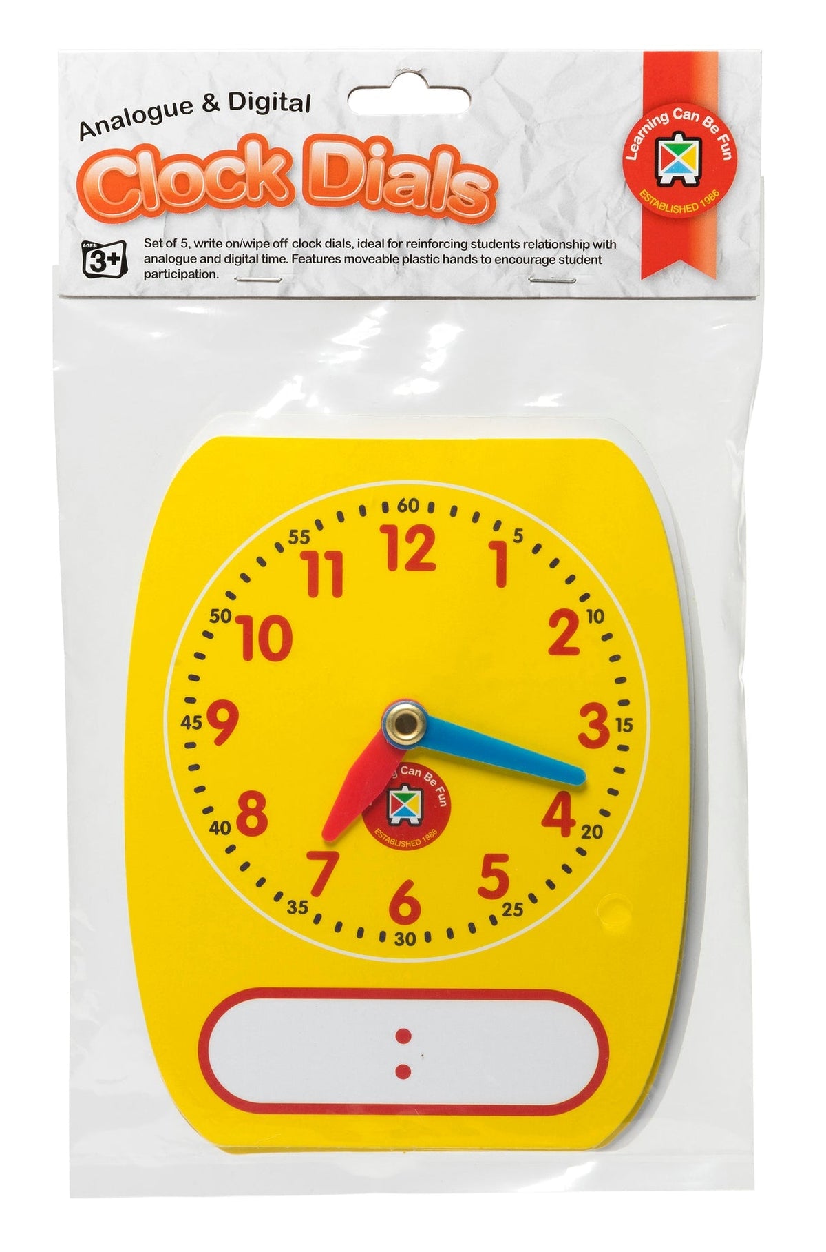 Student Analogue & Digital Clock EACH (Write On/Off) Early Math 3yrs+
