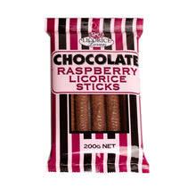 Licorice Lovers Chocolate Raspberry Licorice Sticks 200g