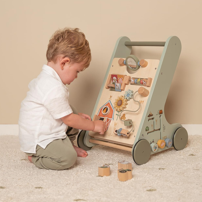 Little Farm Multi-Activity Wooden Baby Walker by Little Dutch Motor Skills Farm Toys Developmental Toys for Toddlers Baby Toys 12m+ (Bulky Shipping)