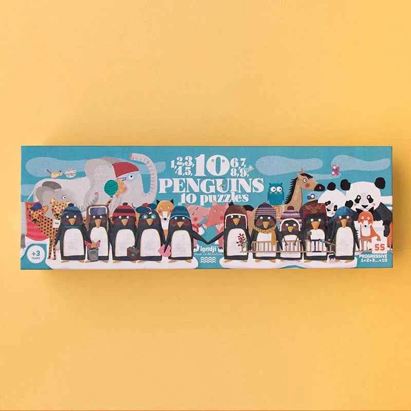 Londji Progressive Jigsaw Puzzles 10 Penguins Gifting Idea Clearance 3yrs+