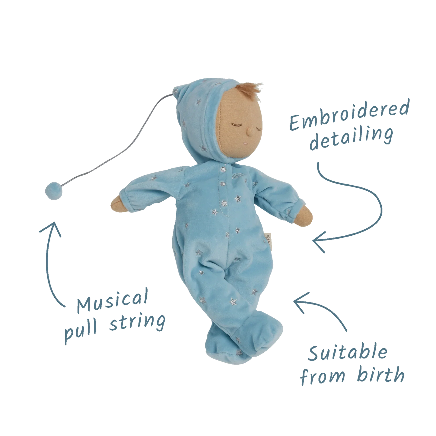 Olli Ella Leo Lullaby Dozy Dinkum BLUE Musical Doll Baby Toddler Plush Toys Baby Gifts Idea Baby Toys 0m+