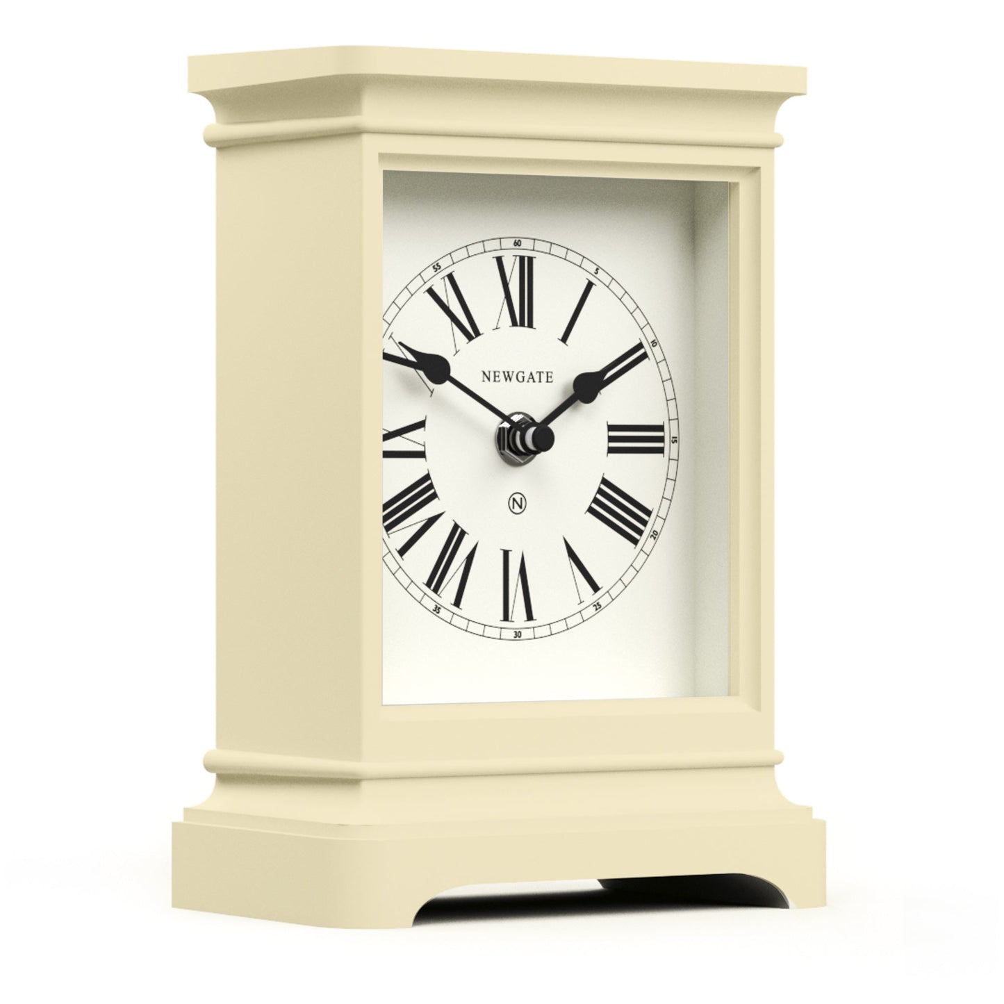 Time Lord Mantel Clock Matte Linen White