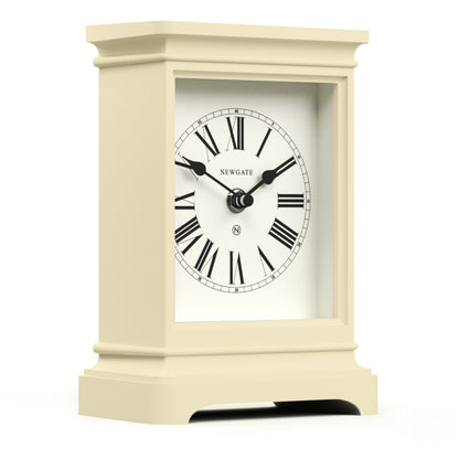 Time Lord Mantel Clock Matte Linen White