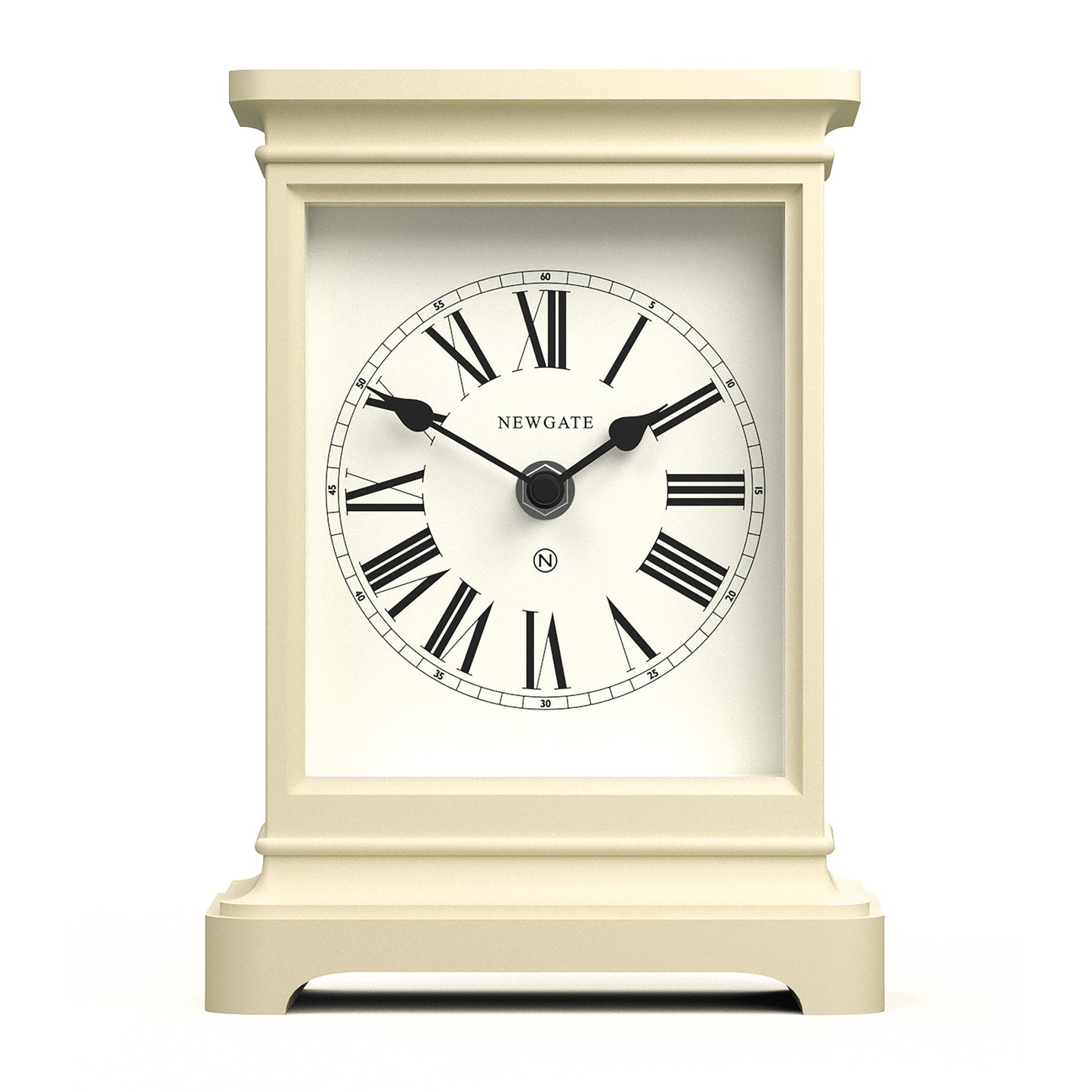 Time Lord Mantel Clock Matte Linen White