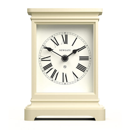 Time Lord Mantel Clock Matte Linen White