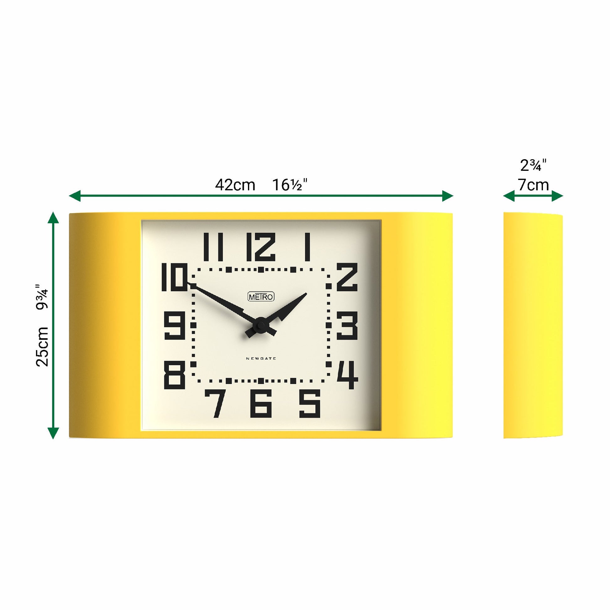 Newgate Metro Wall Clock-Yellow