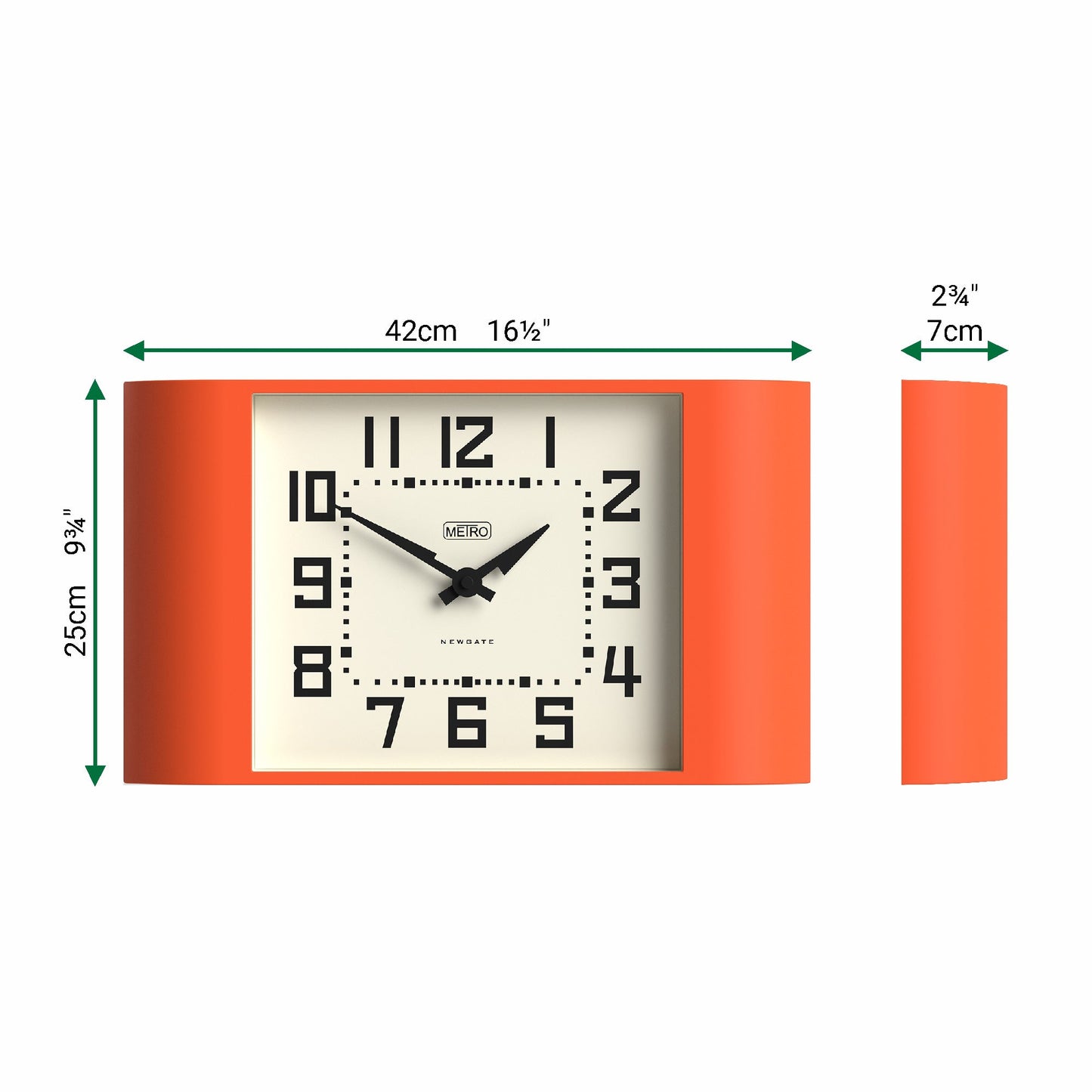 Newgate Metro Wall Clock-Pumpkin Orange