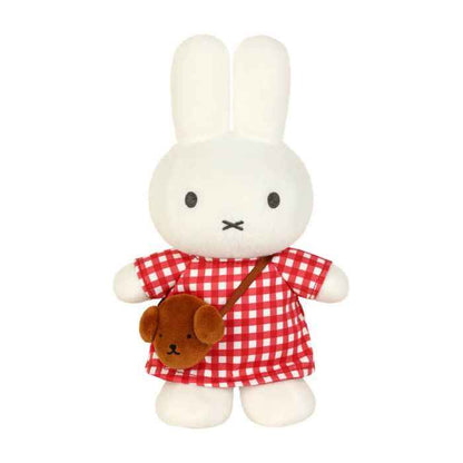 Miffy Soft Toy: Checkered Dress With Snuffy Bag Plush 24cm