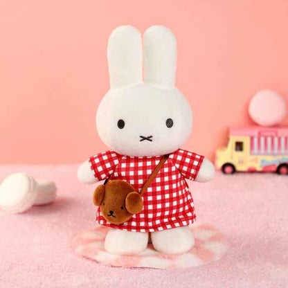 Miffy Soft Toy: Checkered Dress With Snuffy Bag Plush 24cm
