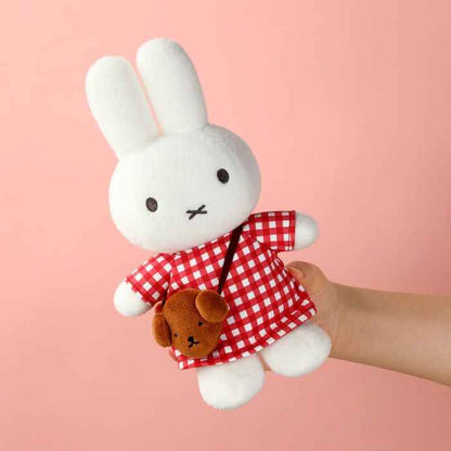 Miffy Soft Toy: Checkered Dress With Snuffy Bag Plush 24cm
