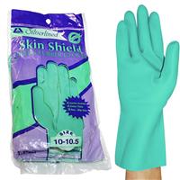 Skin Shield Silver Lined Natural Rubber Gloves Vanilla Scented Pair Green Size 10-10.5