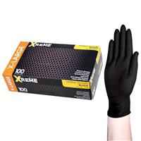Livingstone Xtreme Thick Heavy Duty Nitrile Gloves Powder Free Black Extra Large 100 Pieces/Box