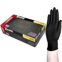 Livingstone Xtreme Thick Heavy Duty Nitrile Gloves Powder Free Black Large 100 Pieces/Box