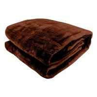Laura Hill Mink Blanket Queen Double Sided 800GSM Faux Throw Rug 220 x 240cm Chocolate