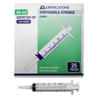 Livingstone Syringe Catheter Tip with Cap 60ml 25 Pieces/Box