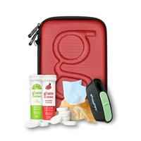Glucology Red Classic Case + 2 Tubes of Fast Acting Glucochews + 1 Sharps Bins + 1 x 20 Pack Alcohol Free Wipes Bundle