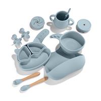 Zoe Sage Silicone Baby Feeding Set 11pc Bundle Rock Blue
