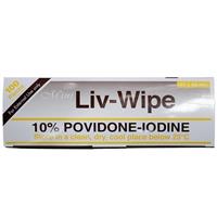 Liv-Wipe Mini 10% Povidone Iodine Wipes 55 x 50mm 100 Pieces/Box