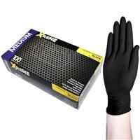 Livingstone Xtreme Thick Heavy Duty Nitrile Gloves Powder Free Black Medium 100 Pieces/Box