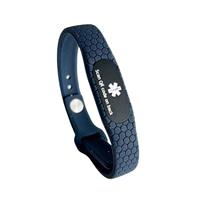 MEDI-ID  Medical ID MED-LGE Navy Silicone Wristband 1pc