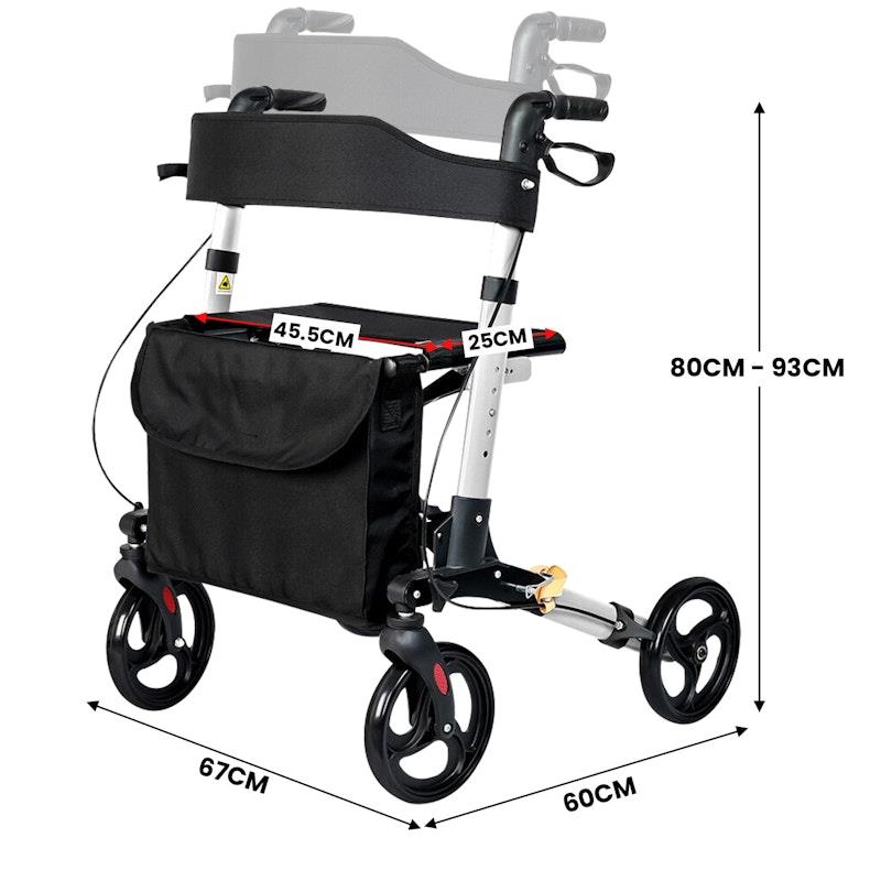 Orthonica Folding Rollator Mobility Aid 4 Wheel Walker