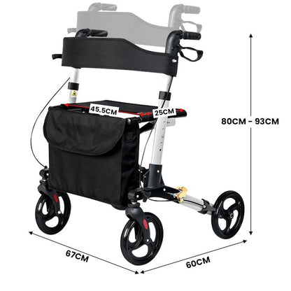 Orthonica Folding Rollator Mobility Aid 4 Wheel Walker