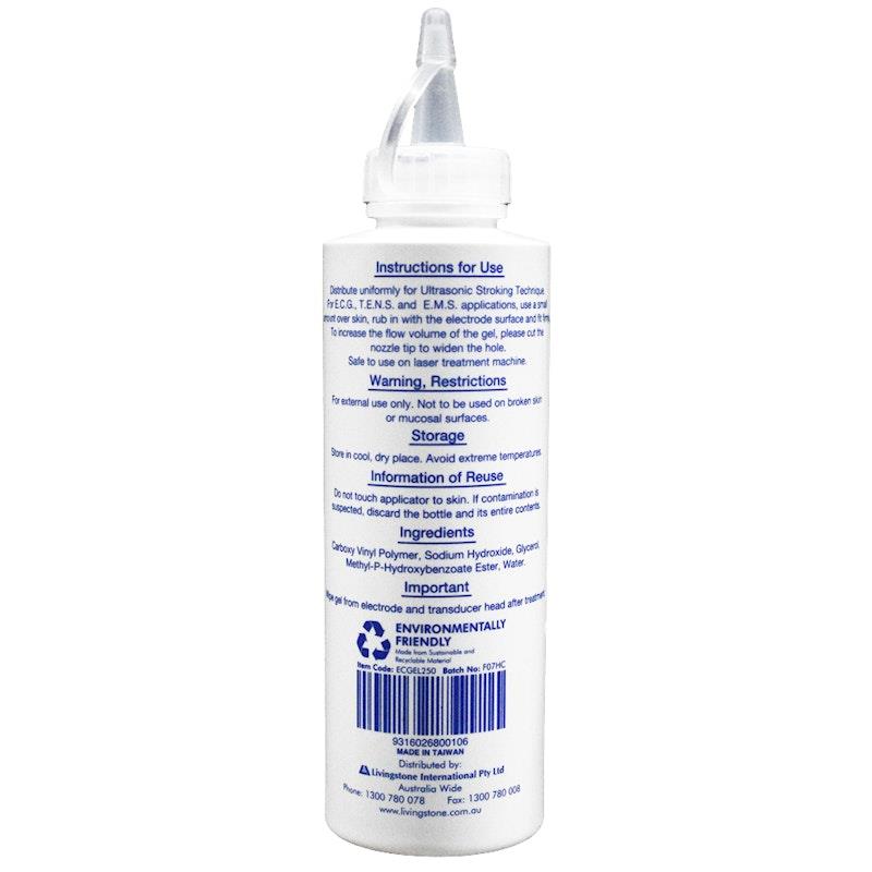 Livingstone Conductive Gel Lubricating Easy Squeeze Bottle 250ml