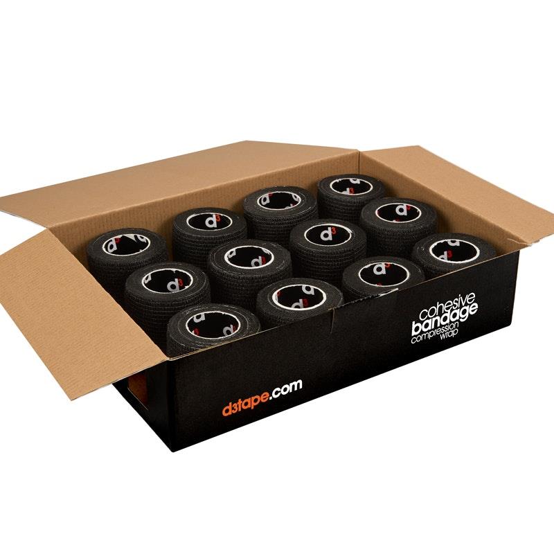 d3 Cohesive Wrap 75mm x 5m Black Box of 12 Rolls