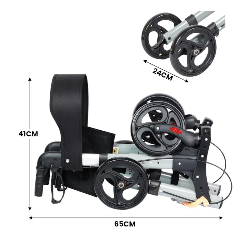 Orthonica Folding Rollator Mobility Aid 4 Wheel Walker